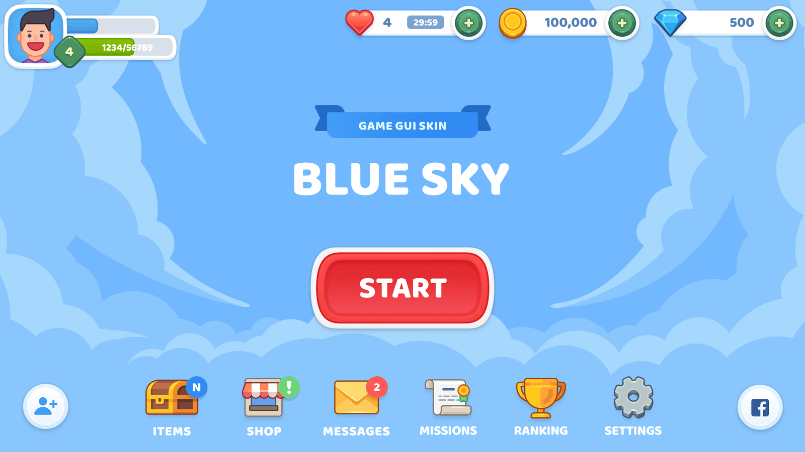 BlueSky interface by LAYERLAB Shop, showcasing the GUI with a clean, modern design and intuitive layout.