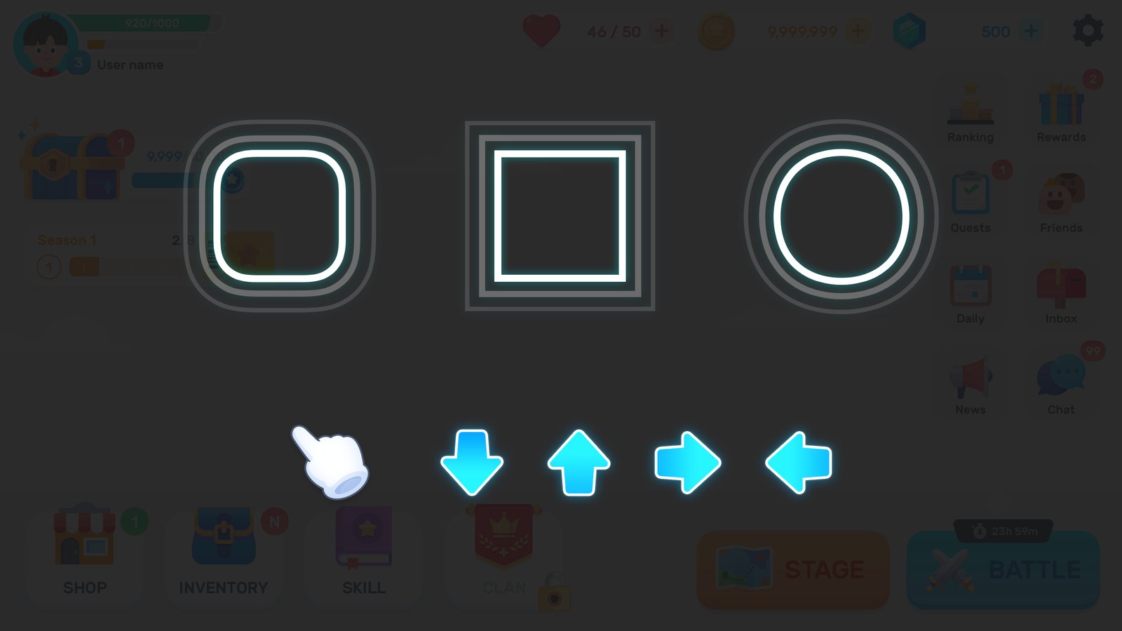 LayerLab GUI Pro simple casual interface screenshot featuring lobby design with focus on user-friendly layout and modern visuals.