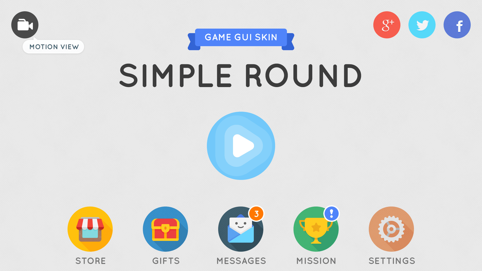 Simple round GUI interface design by LAYERLAB Shop, featuring clean, minimalistic visual elements for user-friendly navigation.