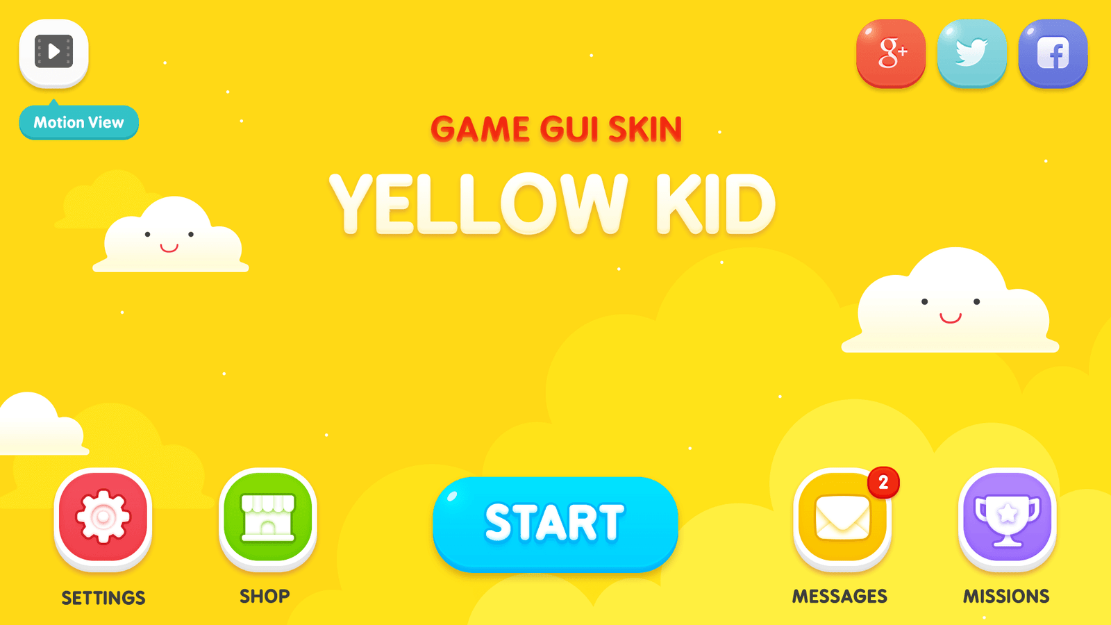 Yellow Kid GUI interface by LAYERLAB Shop featuring vibrant yellow design elements and digital interface components.