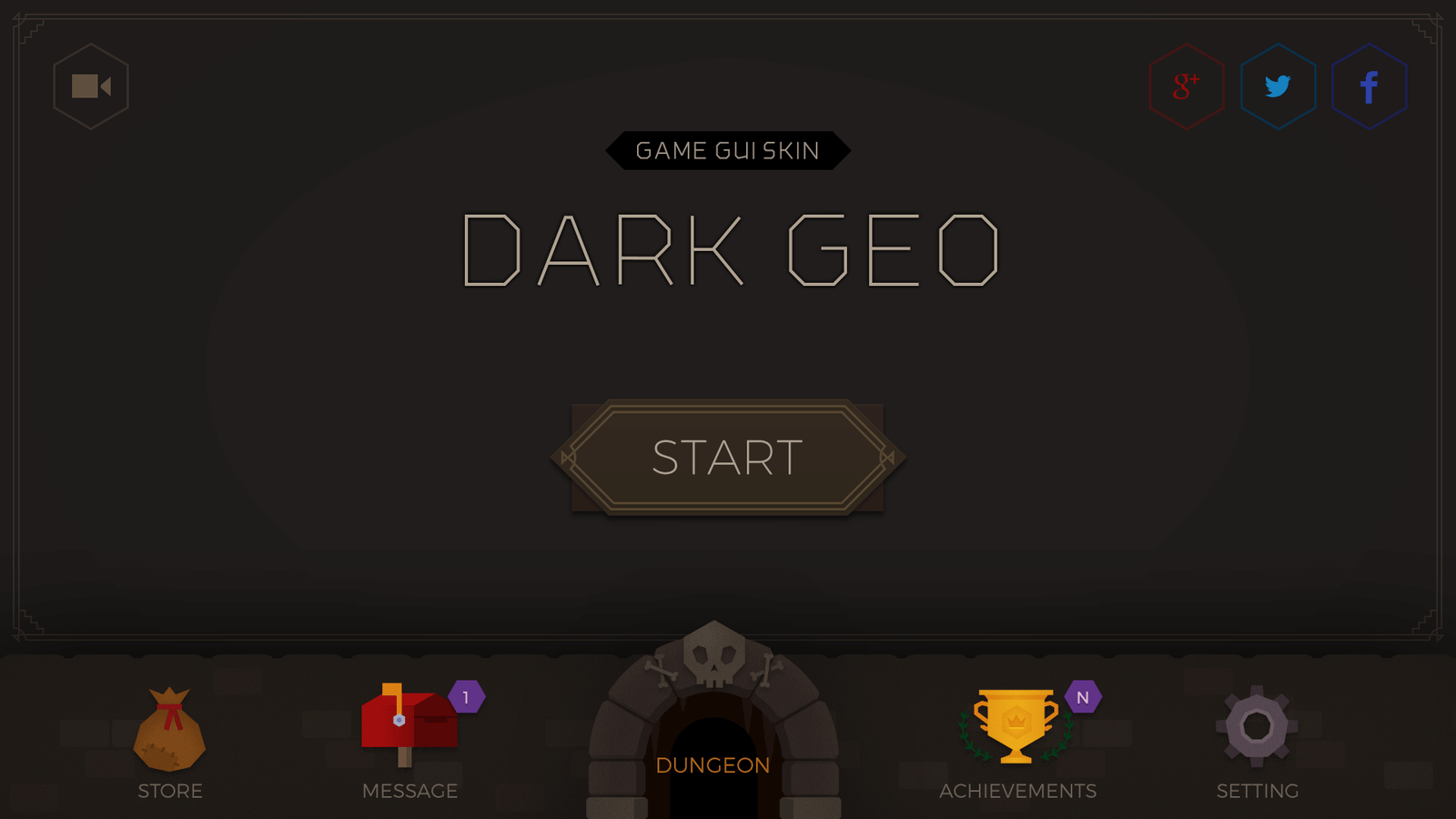 Dark Geo interface from LAYERLAB Shop featuring geometric dark-themed design with sharp lines and modern digital elements.