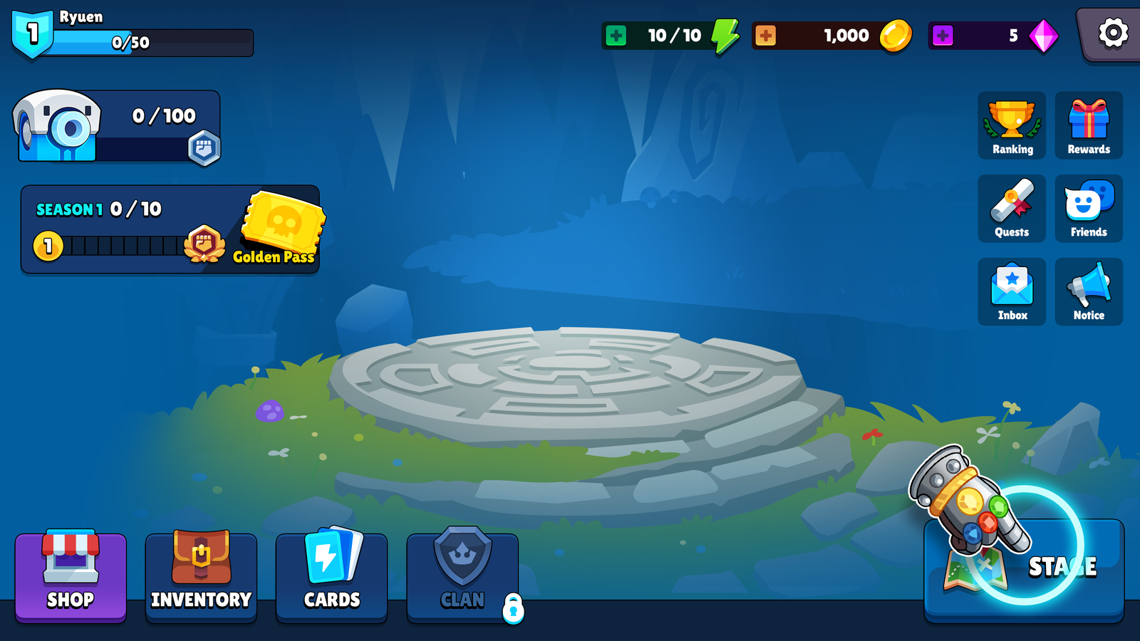 Tutorial hand interface image for GUI Pro casual game design by 내 스토어, showing interface elements and layout details.