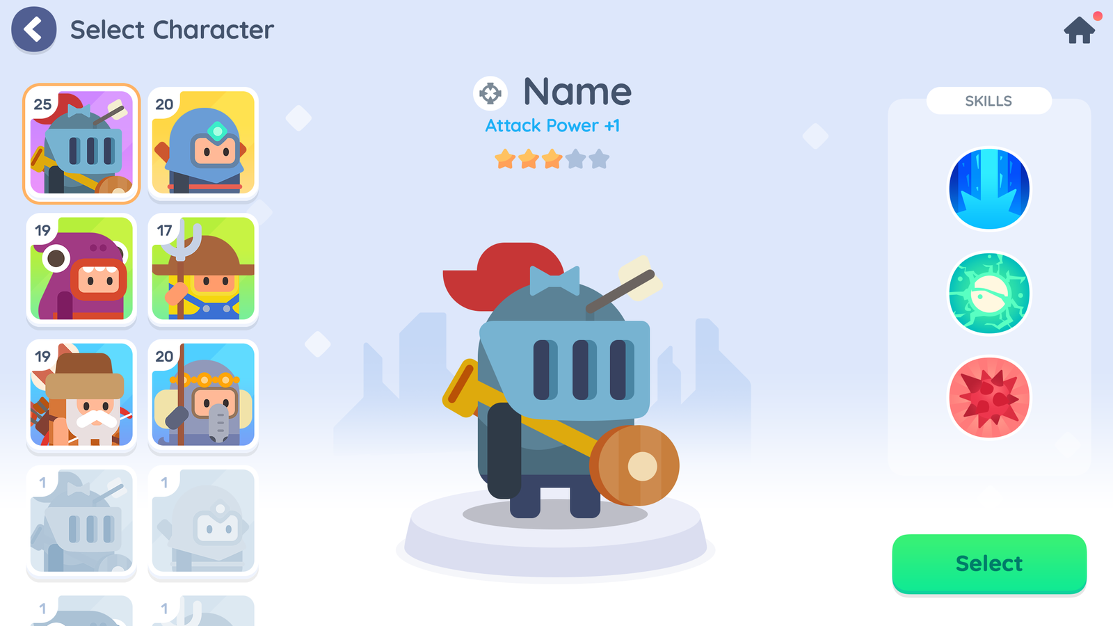 Simple casual interface skin for GUI Pro by LAYERLAB Shop, featuring character skin design on a transparent background.