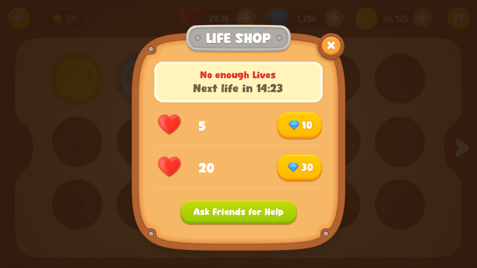LayerLab Shop GUI wooden interface screenshot showing a natural wood texture with interface elements and design details.