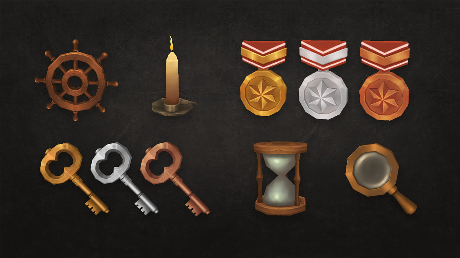 3D RPG icons set from LAYERLAB Shop featuring various fantasy-themed symbols and game-related graphics.