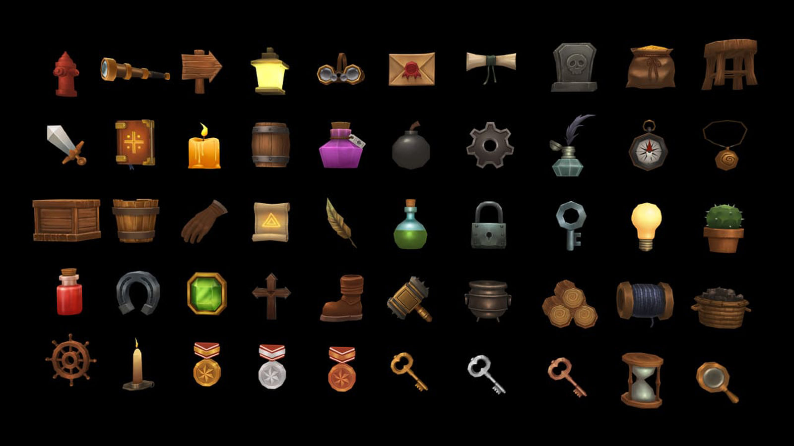 3D RPG character props from LAYERLAB Shop, set 1, featuring detailed fantasy-themed models for tabletop gaming and digital projects.