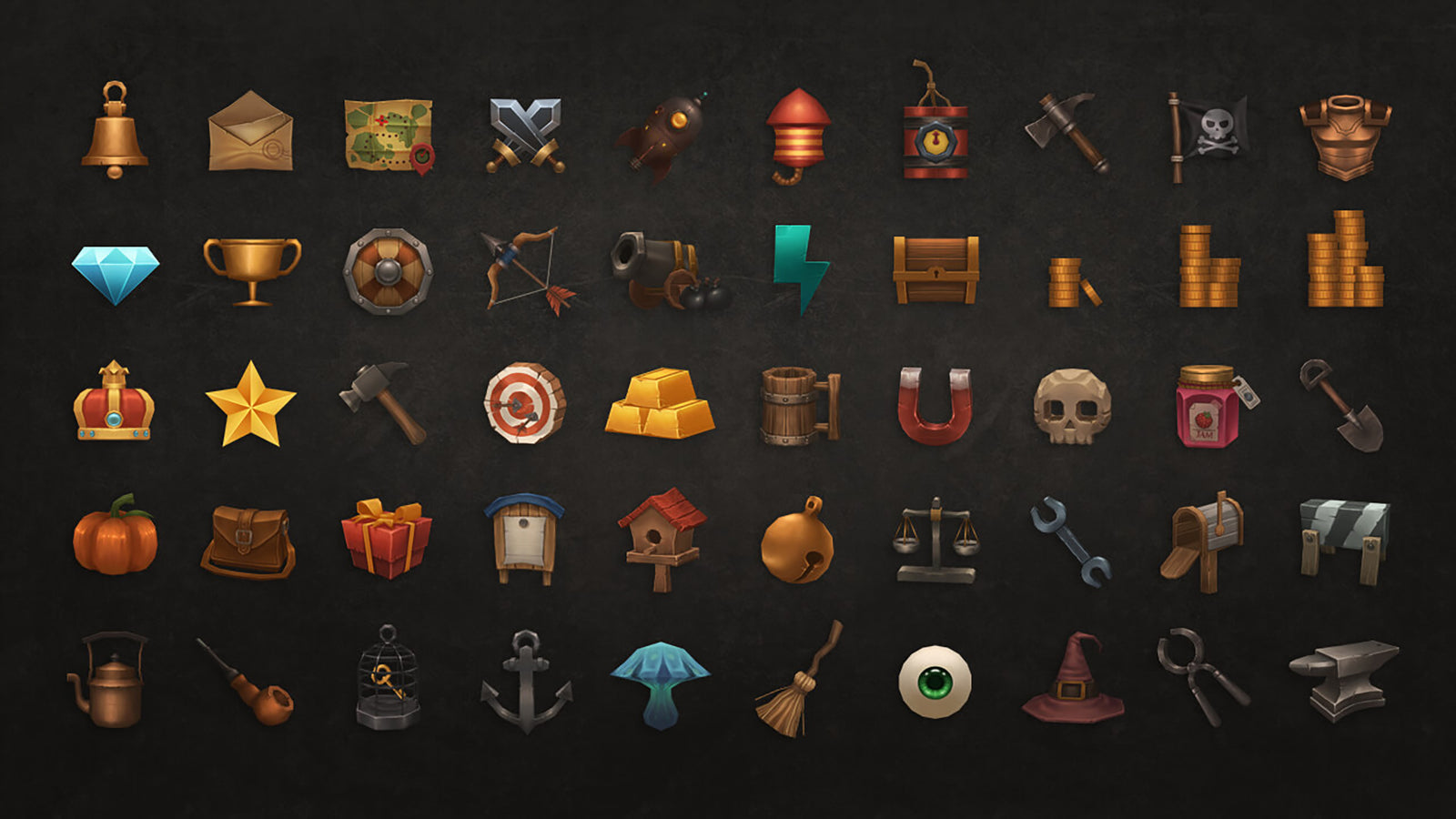 3D RPG 50 Set2 props by LAYERLAB Shop, featuring detailed fantasy-themed 3D models for tabletop gaming or digital projects.