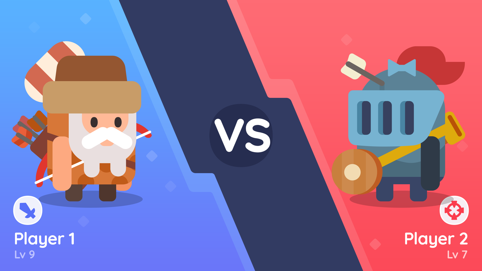 LayerLab Shop GUI Pro simple casual interface with play battle VS screen, featuring colorful game elements and battle options.
