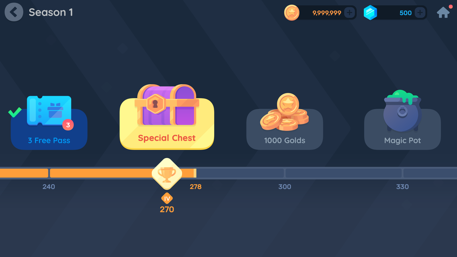 Simple casual GUI interface by LAYERLAB Shop featuring seasonal reward design, with clean layout and modern graphics.