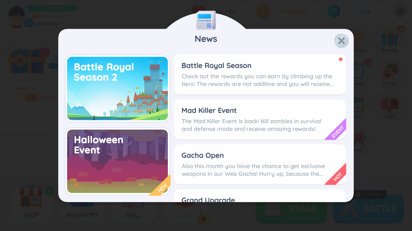 Simple casual GUI interface for news section by LAYERLAB Shop, featuring clean layout and modern design elements.