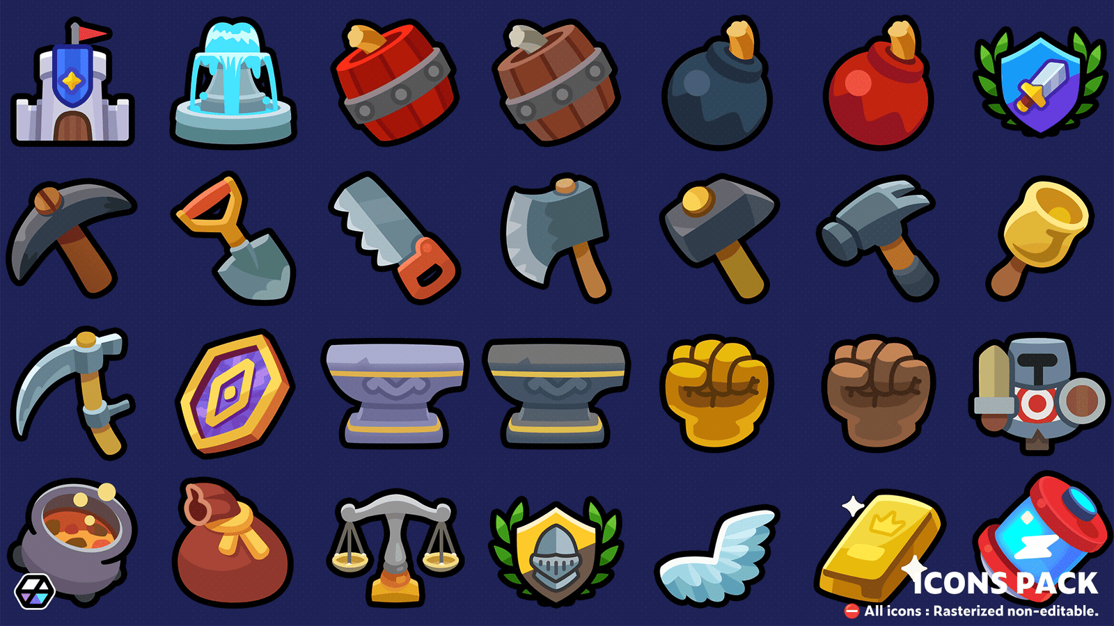 Casual game icon pack by LayerLab featuring economy and item icons