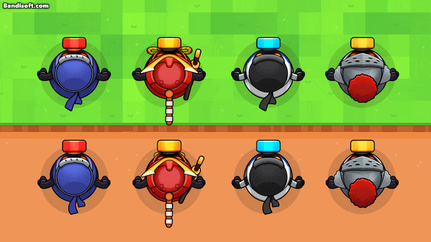 2D top view character illustration by LAYERLAB Shop, featuring a colorful animated character design.