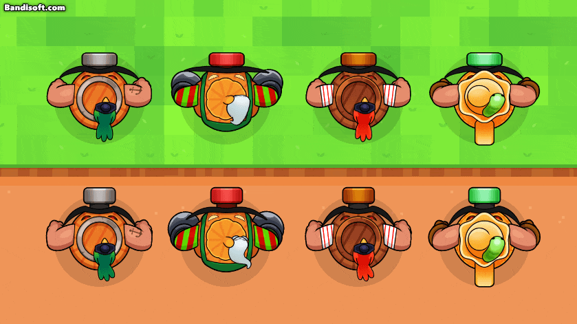 Top view of colorful 2D characters by LAYERLAB Shop, featuring diverse cartoon-style figures in various poses.