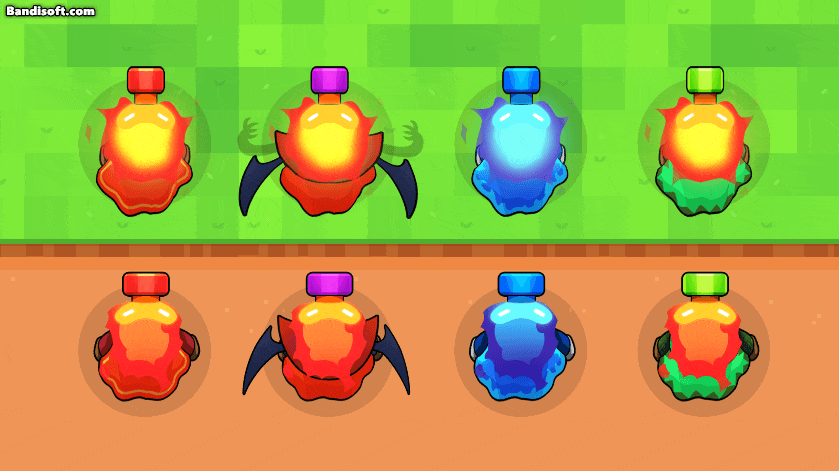 Top view of LAYERLAB Shop 2D character illustration, showcasing colorful animated 2D character design from above.