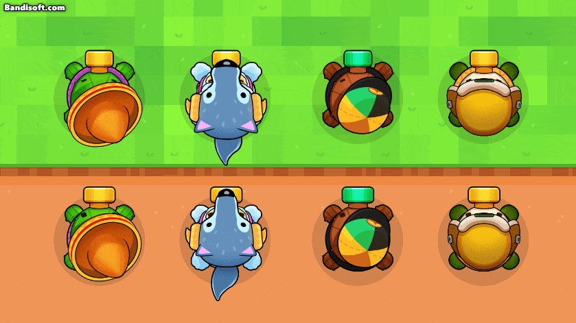 Top view of a 2D character illustration from LAYERLAB Shop, showcasing colorful character design and detailed features.