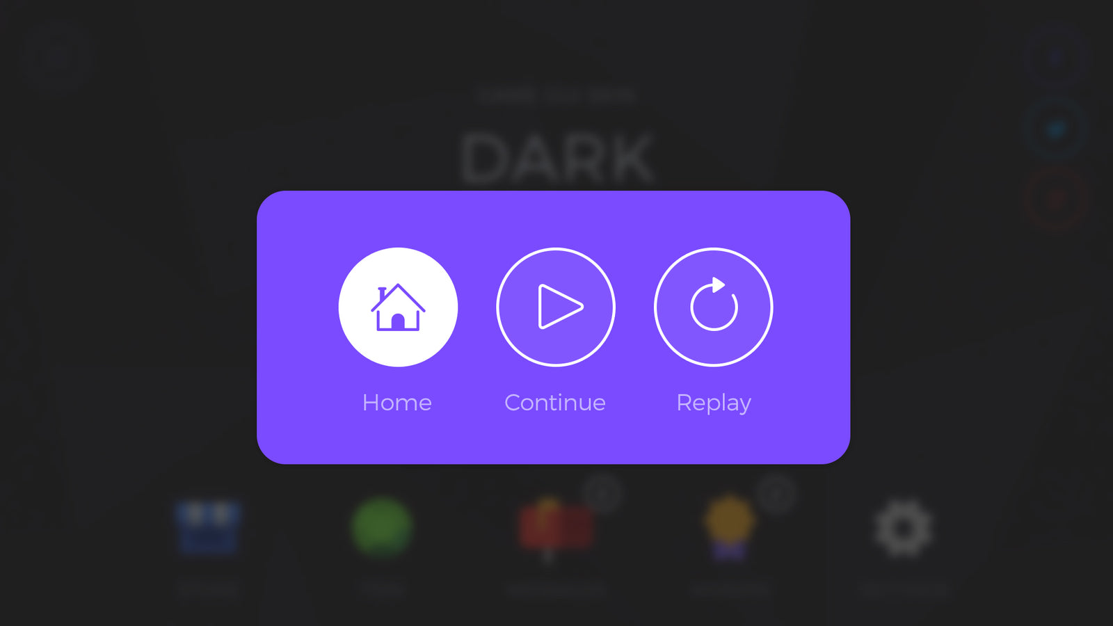 LayerLab Shop GUI Neon interface pause screen showing neon-style controls and vibrant digital design.