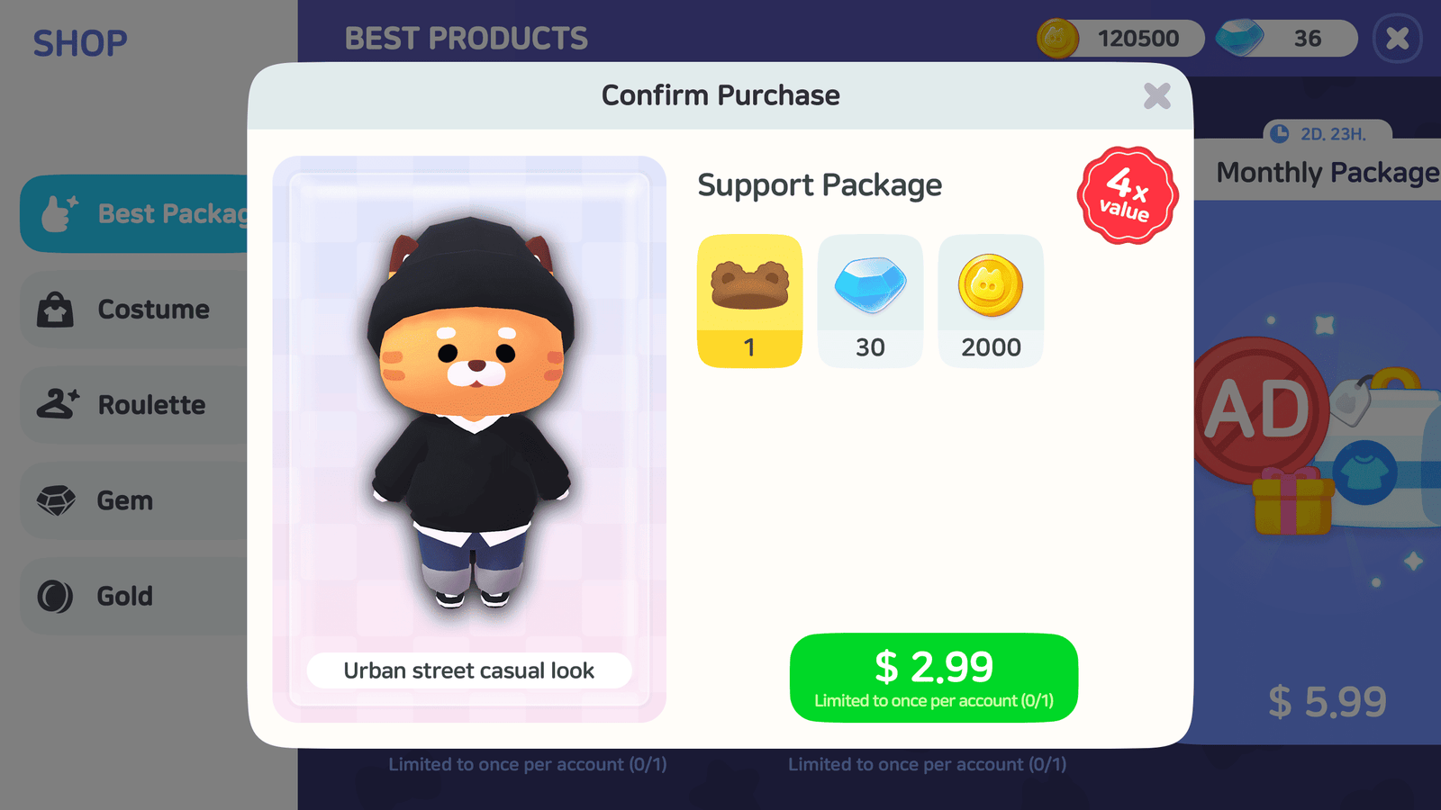 LayerLab Shop GUI Life Game interface with detailed game elements and PSD layers for customization in a vibrant design style.