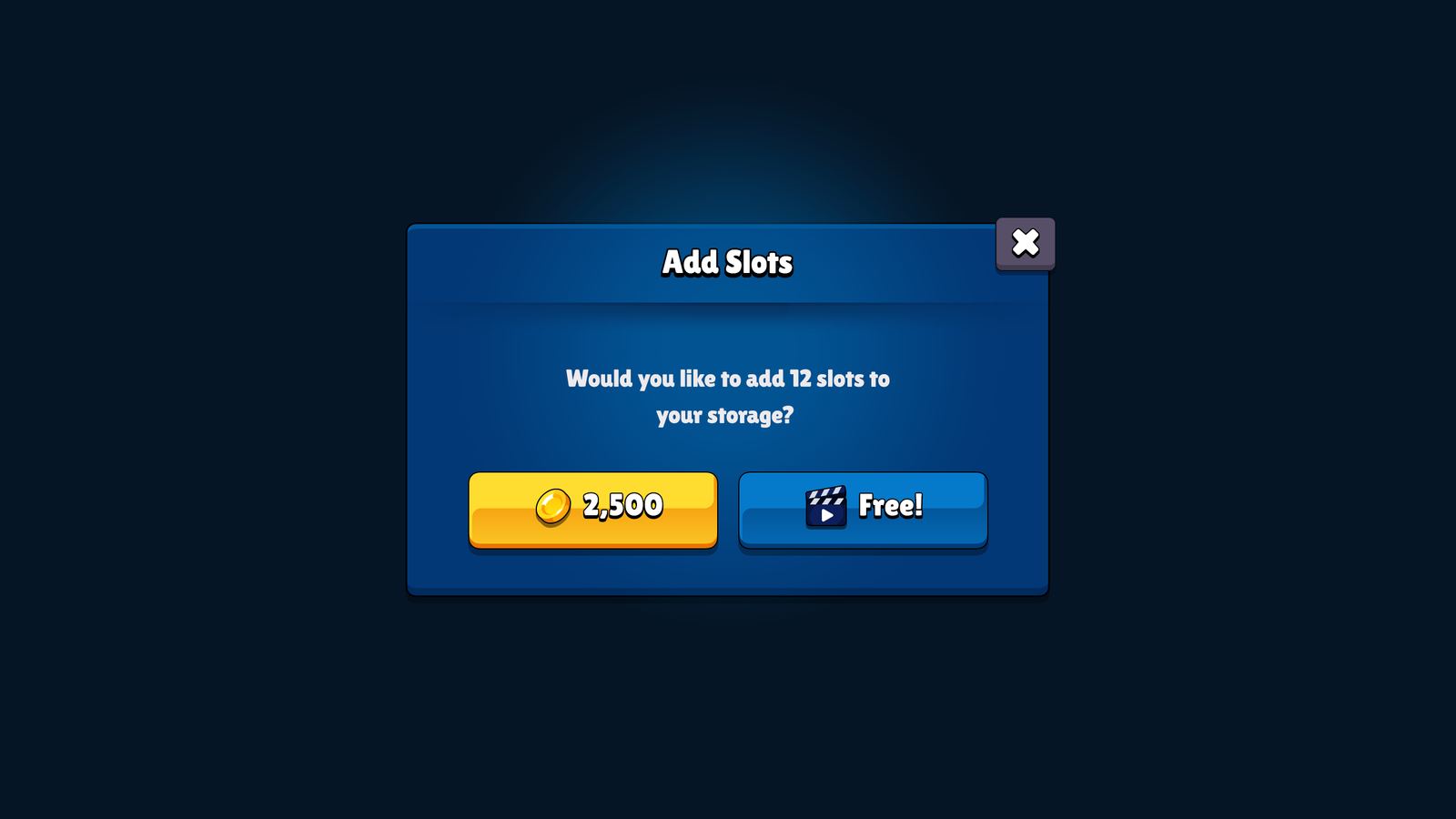 GUI Pro casual game interface showing equipment add slot in a colorful, user-friendly design for 내 스토어.