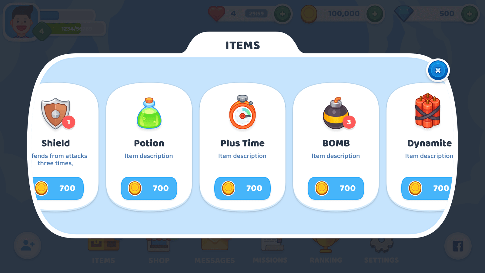 BlueSky interface by LAYERLAB Shop, showcasing the sleek GUI design with blue-themed visual elements.