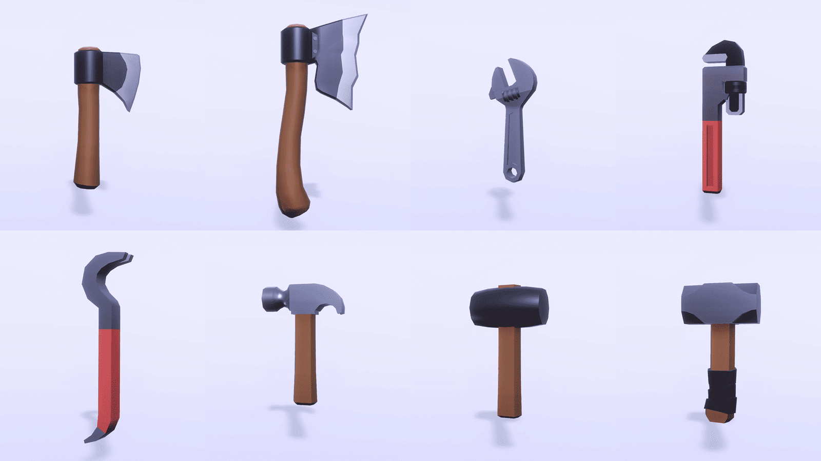 3D Casual Survival props by LAYERLAB Shop, featuring realistic survival gear and accessories in detailed 3D rendering.