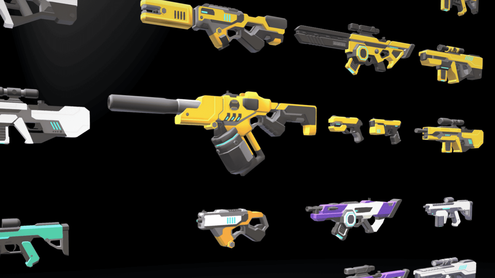 3D sci-fi gun prop from LAYERLAB Shop, detailed futuristic weapon with metallic finish and intricate design.