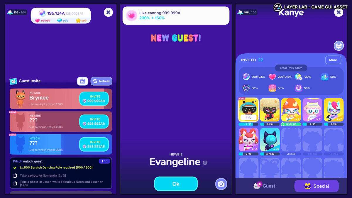 Neon2 interface design by LAYERLAB Shop featuring vibrant neon-style elements on a digital interface.