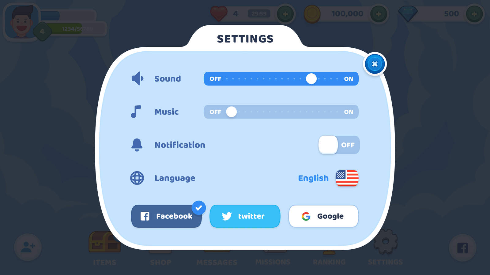 Screenshot of the BlueSky GUI interface by LAYERLAB Shop showing settings menu with various options and controls.
