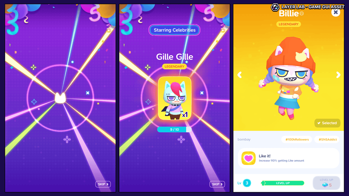 Neon2 interface design by LAYERLAB Shop, featuring vibrant neon-style elements and layered PSD file for customization.