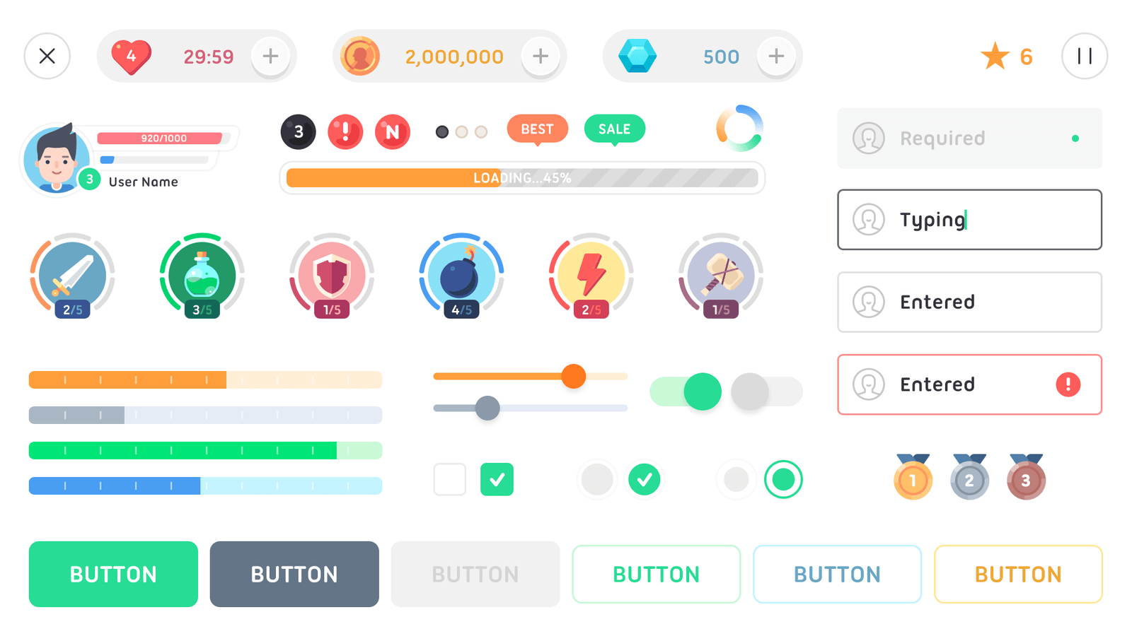 LayerLab Shop GUI Mono Round interface component with circular design and sleek modern appearance, part of the 18 components set.