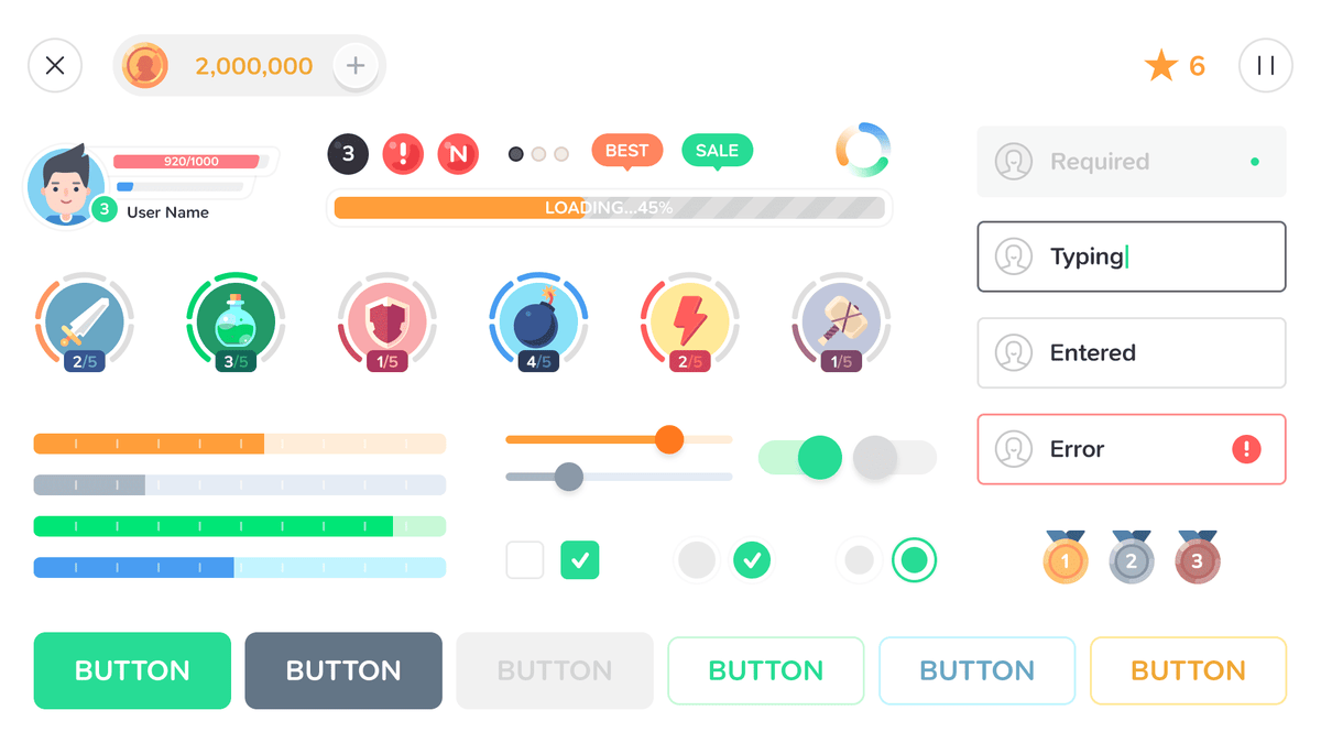 LayerLab Shop GUI Mono Round interface component with circular design and sleek modern appearance, part of the 18 components set.