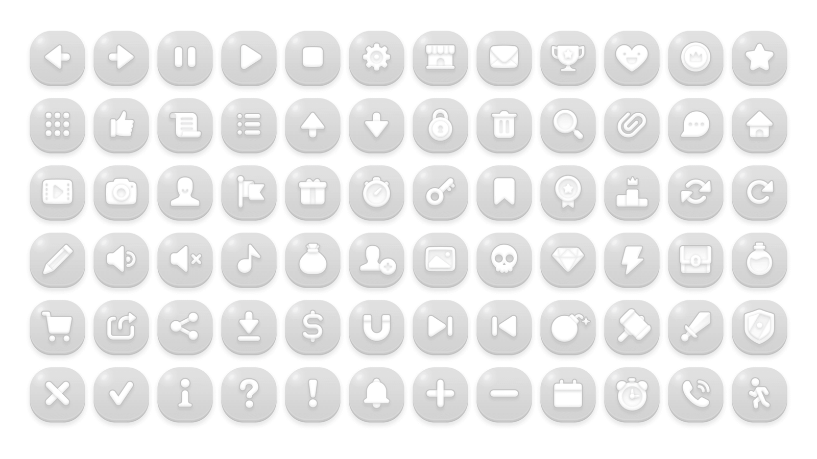 Gray function button from the GUI Yellow Kid interface by LAYERLAB Shop, featuring a sleek, modern design for user interaction.
