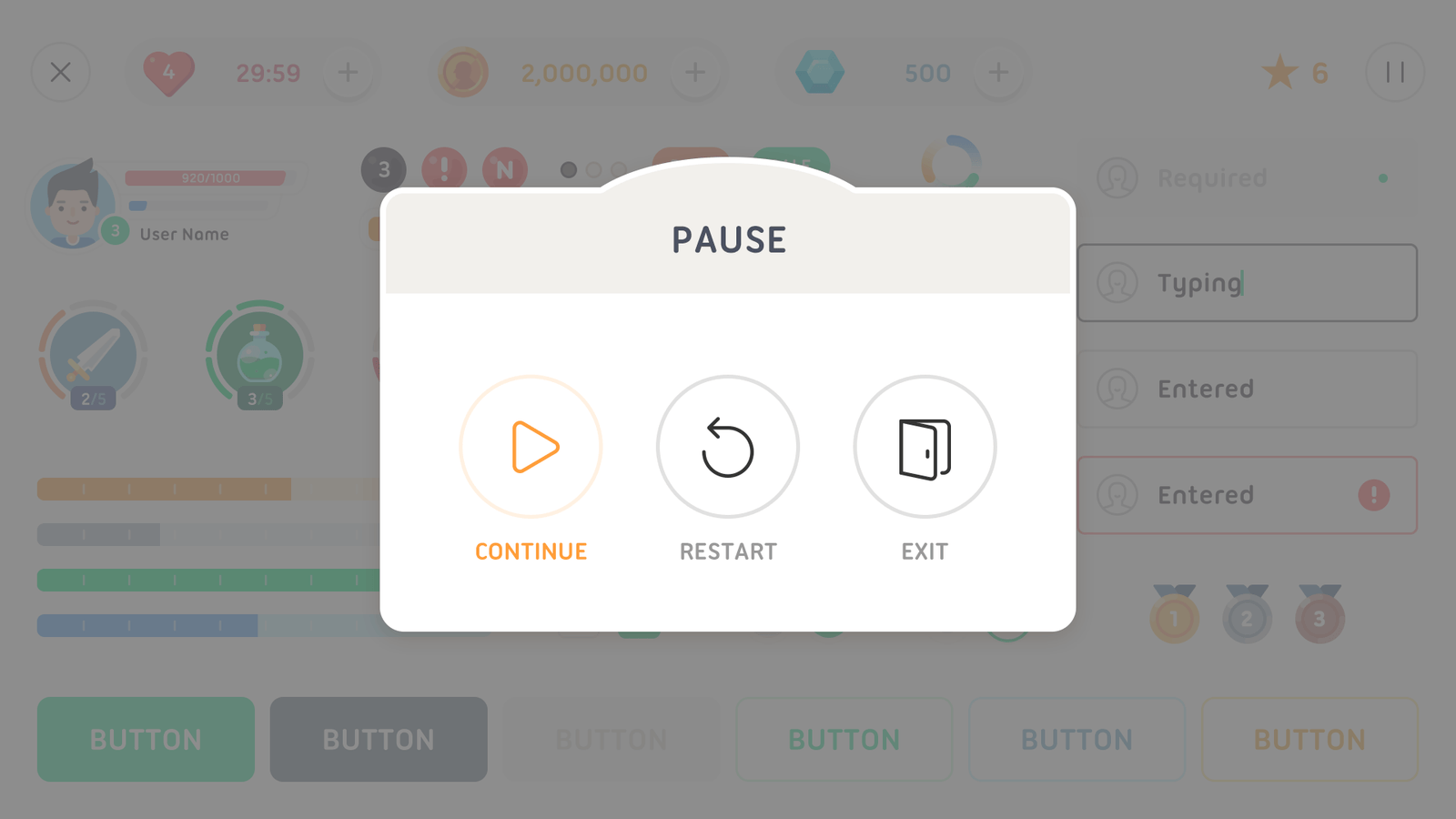 LayerLab Mono Round GUI interface button with pause icon on a black background.