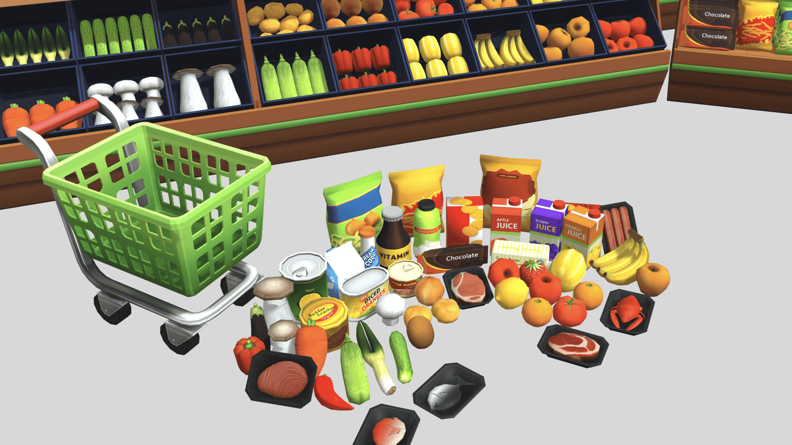 3D Mart object prop by LAYERLAB Shop, featuring a detailed, realistic 3D model of a store display item.