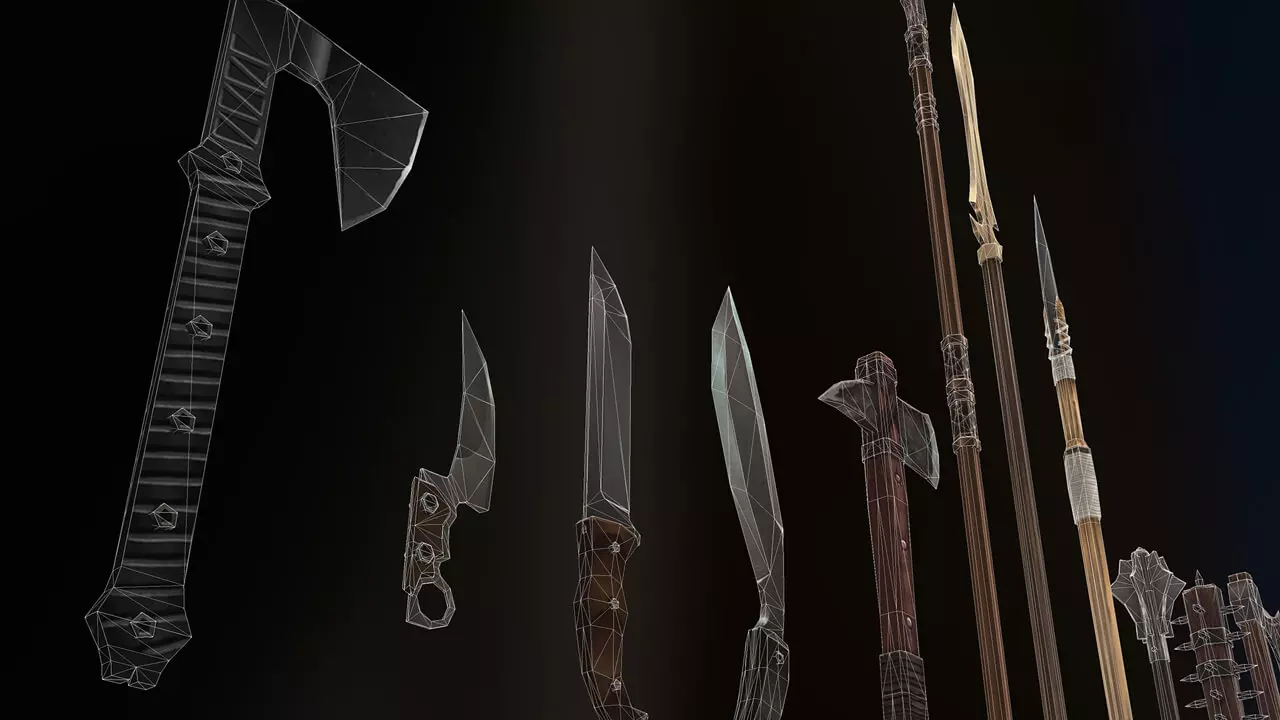 3D model of a weapon prop from LAYERLAB Shop, detailed and realistic 3D weapon design for gaming or animation projects
