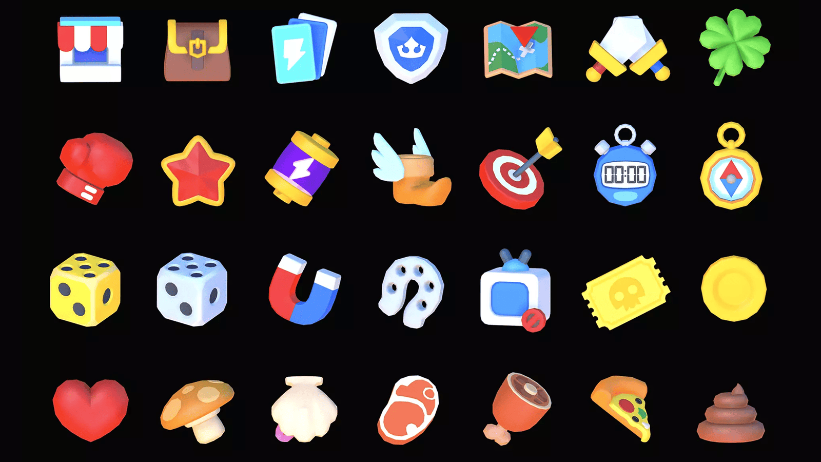 3D icons set titled Game Basic1 by LAYERLAB Shop, featuring colorful 3D game-themed icons on a white background.