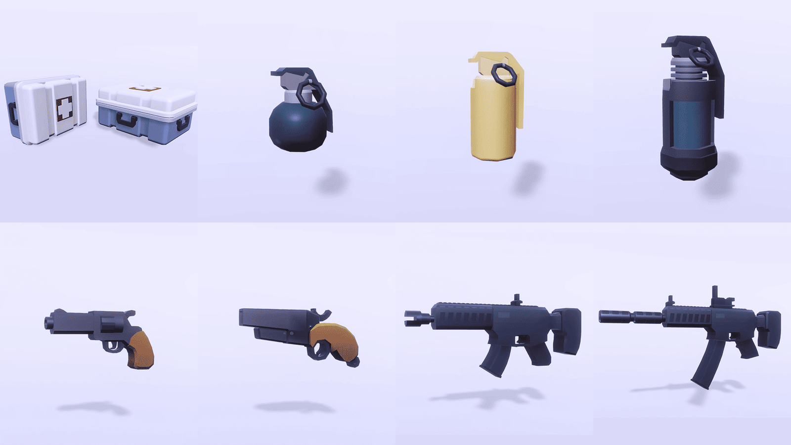 3D Casual Survival props by LAYERLAB Shop, featuring realistic survival gear and accessories in a detailed 3D rendering.