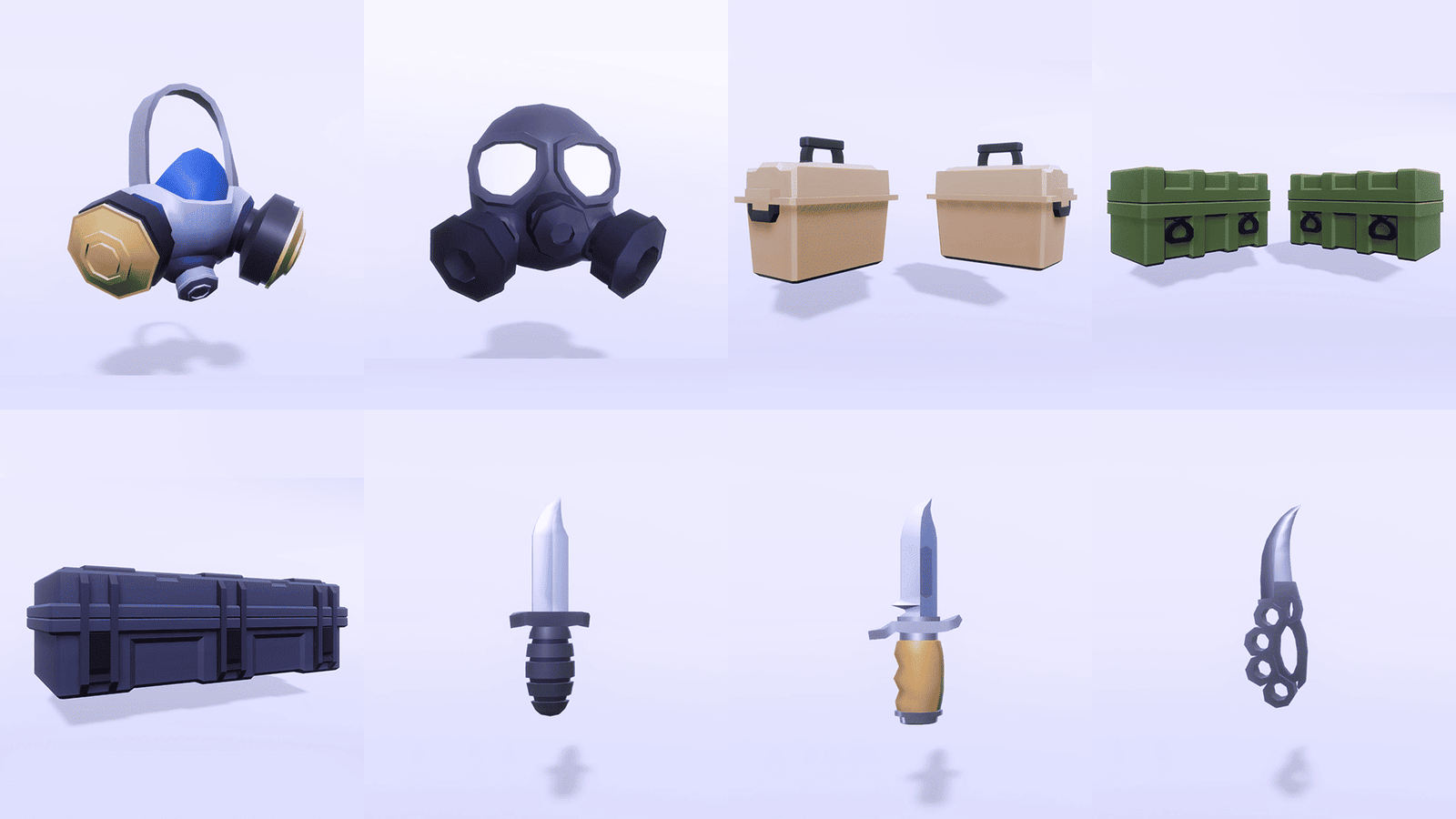 3D Casual Survival props by LAYERLAB Shop, featuring realistic survival gear and accessories for creative projects.