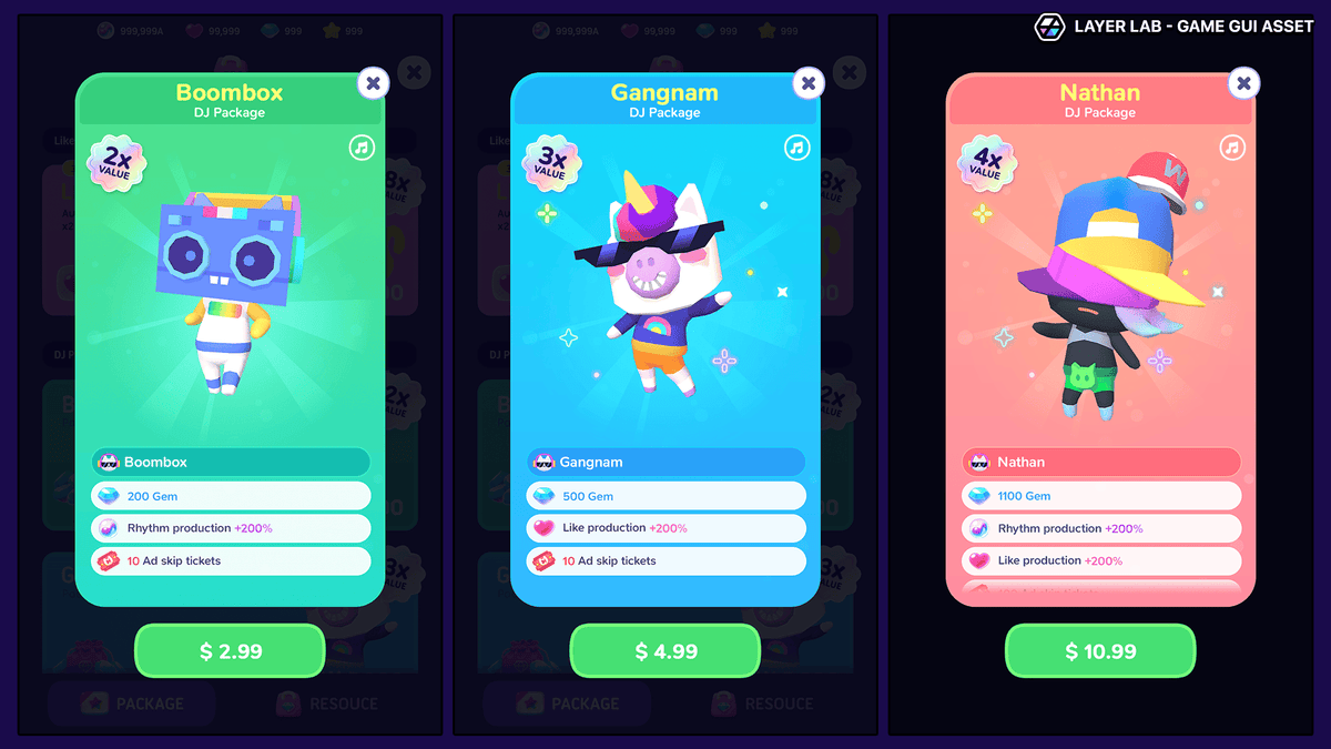 Neon2 interface design by LAYERLAB Shop, featuring vibrant neon elements and layered PSD file for creative digital projects.