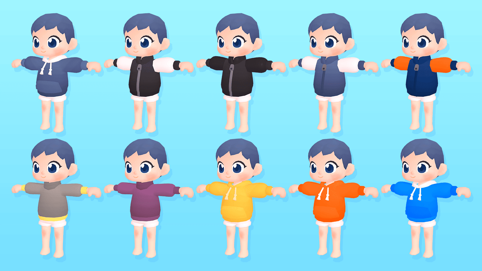 3D Characters Pro casual character model by LAYERLAB Shop, featuring a realistic 3D figure with casual clothing and detailed textures.