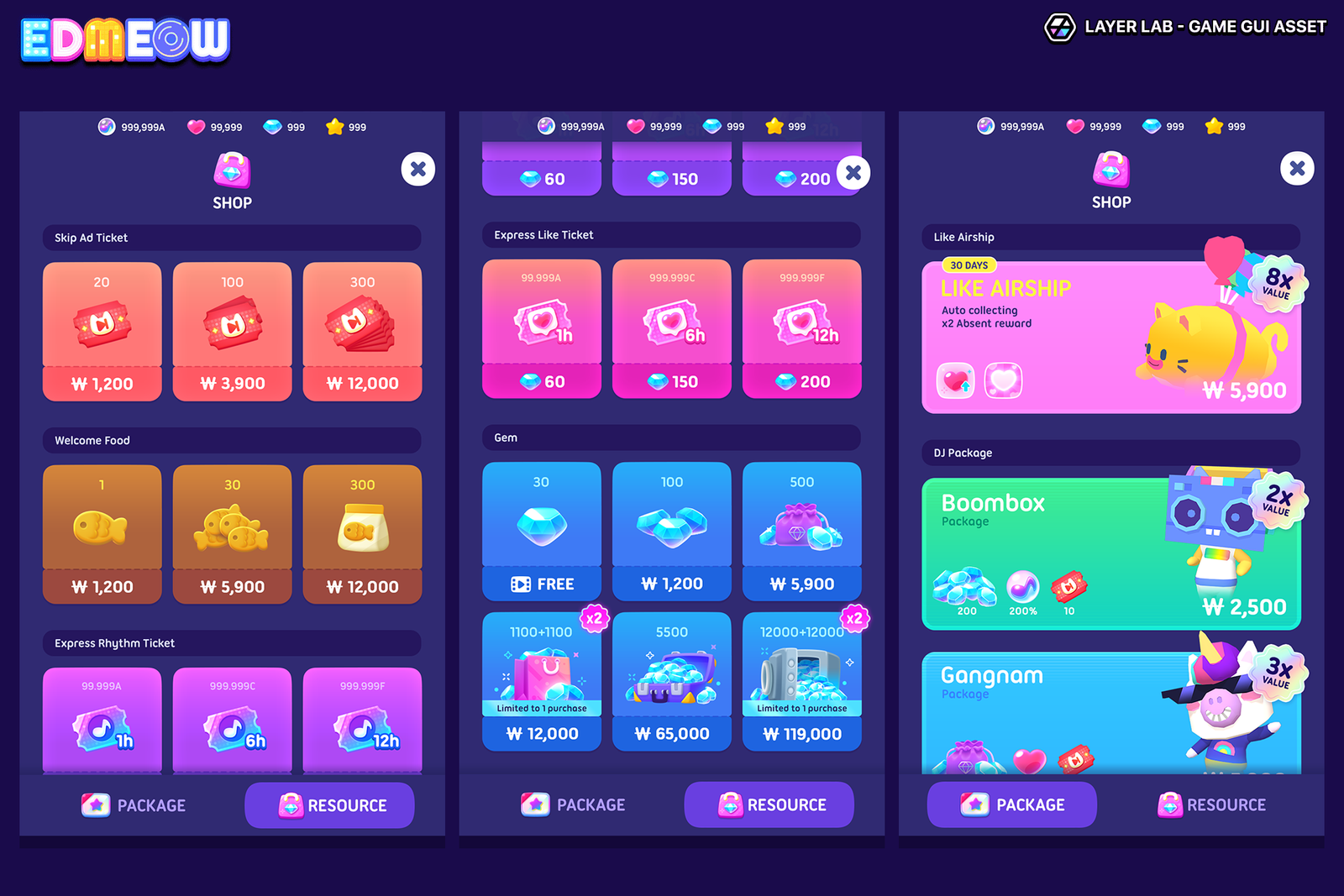 Neon-themed GUI interface design by LAYERLAB Shop, featuring vibrant neon elements and modern digital graphics.
