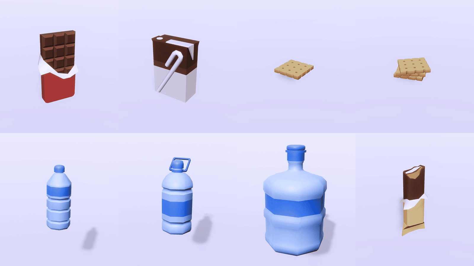 3D casual survival props by LAYERLAB Shop, featuring realistic outdoor gear and accessories for immersive gaming or visual projects