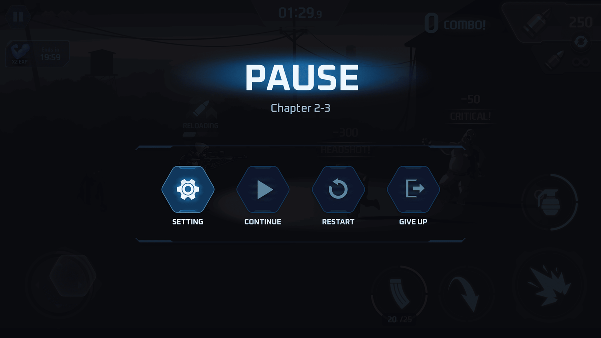 LayerLab Shop GUI Pro Survival Clean interface with play and pause buttons in a digital design.
