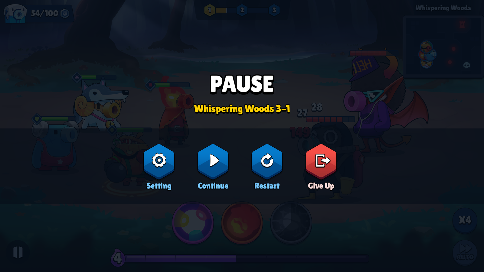 Play and pause buttons interface for GUI Pro casual game, featuring clean design and intuitive controls, by 내 스토어.
