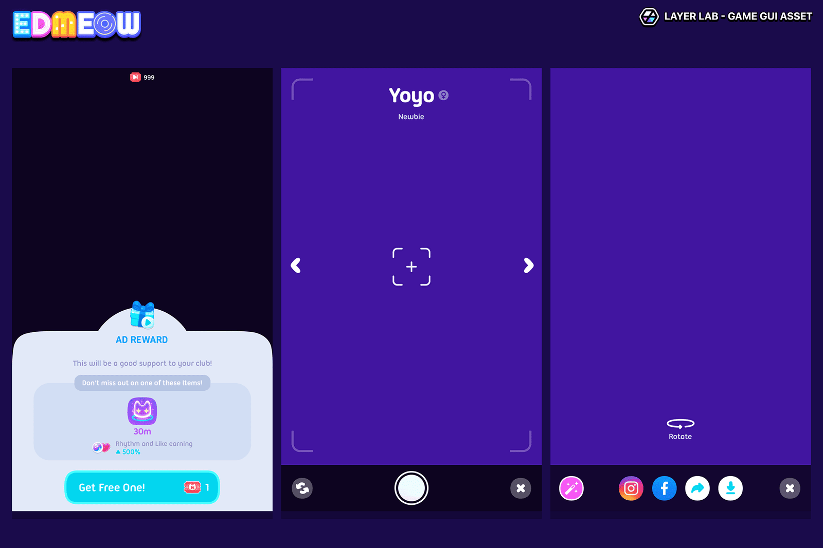 Neon2 interface design by LAYERLAB Shop featuring vibrant neon-style elements and layered PSD file for customization.