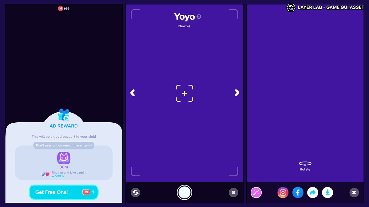 Neon2 interface design by LAYERLAB Shop featuring vibrant neon-style elements and layered PSD file for customization.