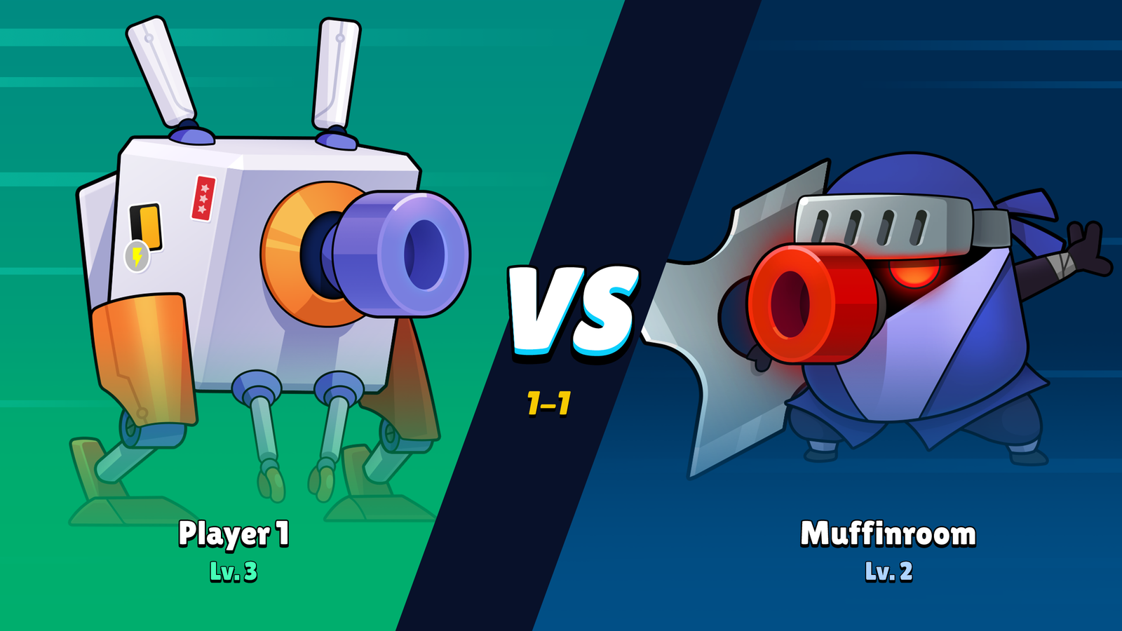 GUI Pro casual game interface by 내 스토어, featuring a battle versus screen with vibrant graphics and game elements.