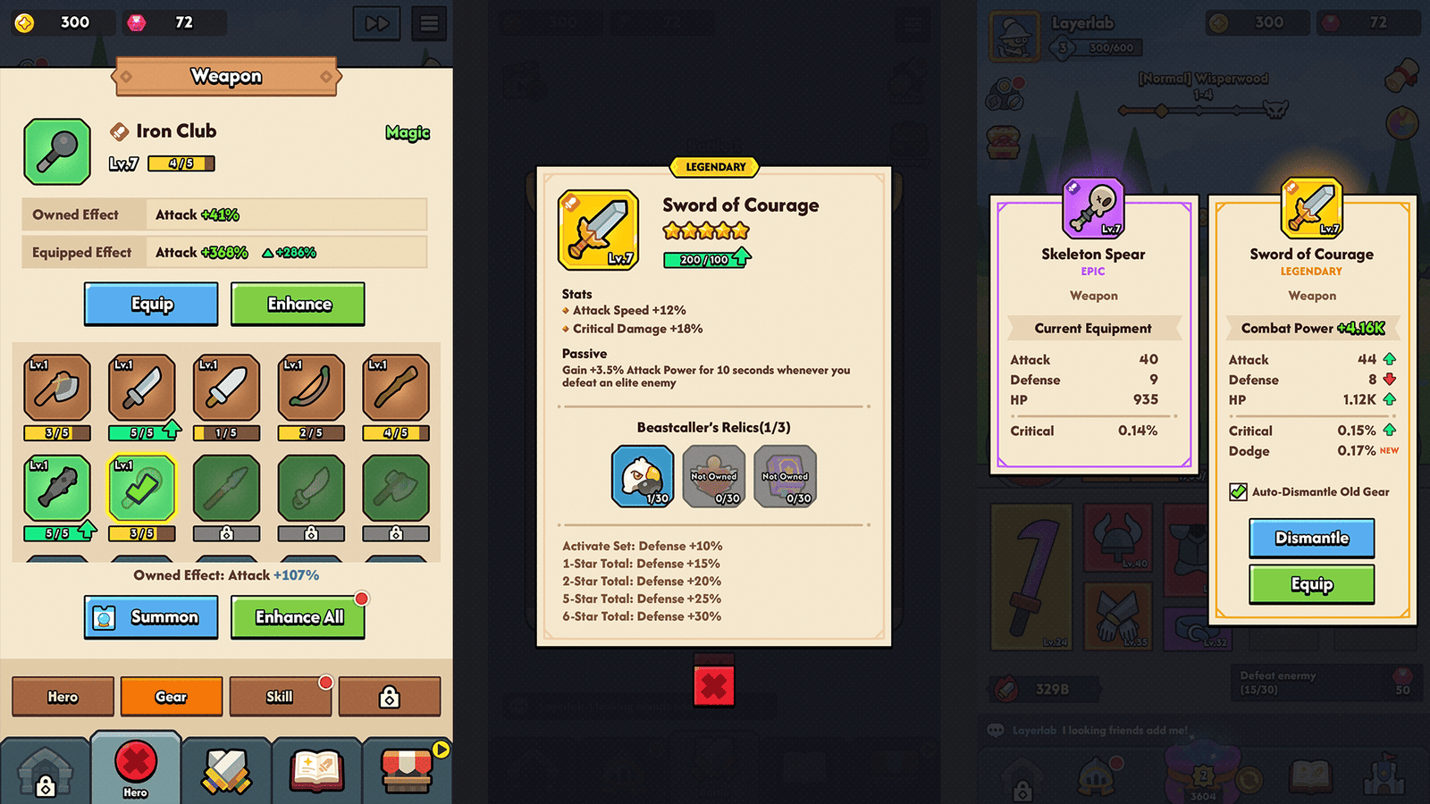 Minimal GUI Pro game interface light design by LAYERLAB Shop, featuring clean layout and customizable PSD elements.