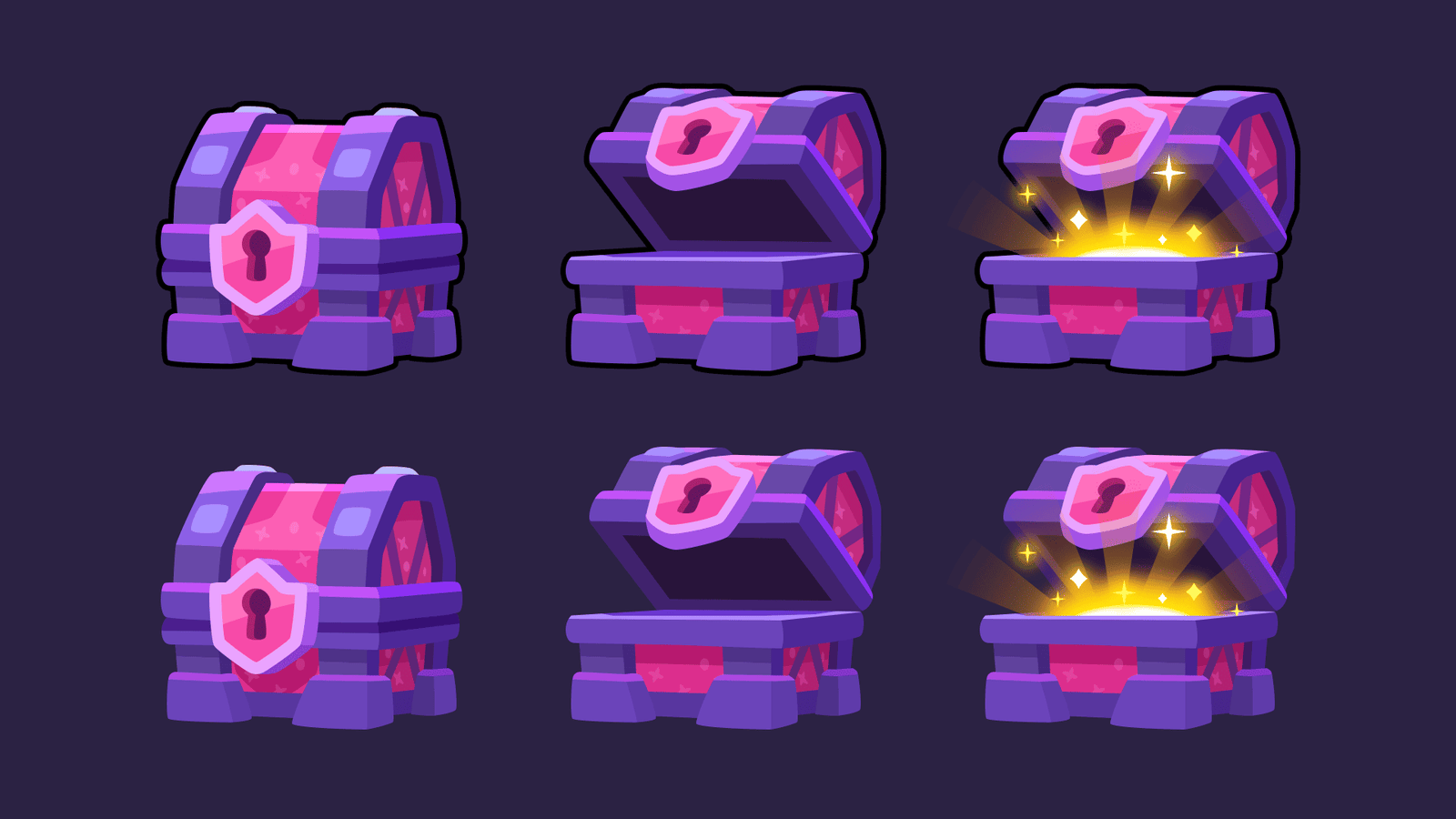 2D fantasy chest icon from LAYERLAB Shop's fantasy icons collection, featuring a detailed ornate treasure chest illustration.