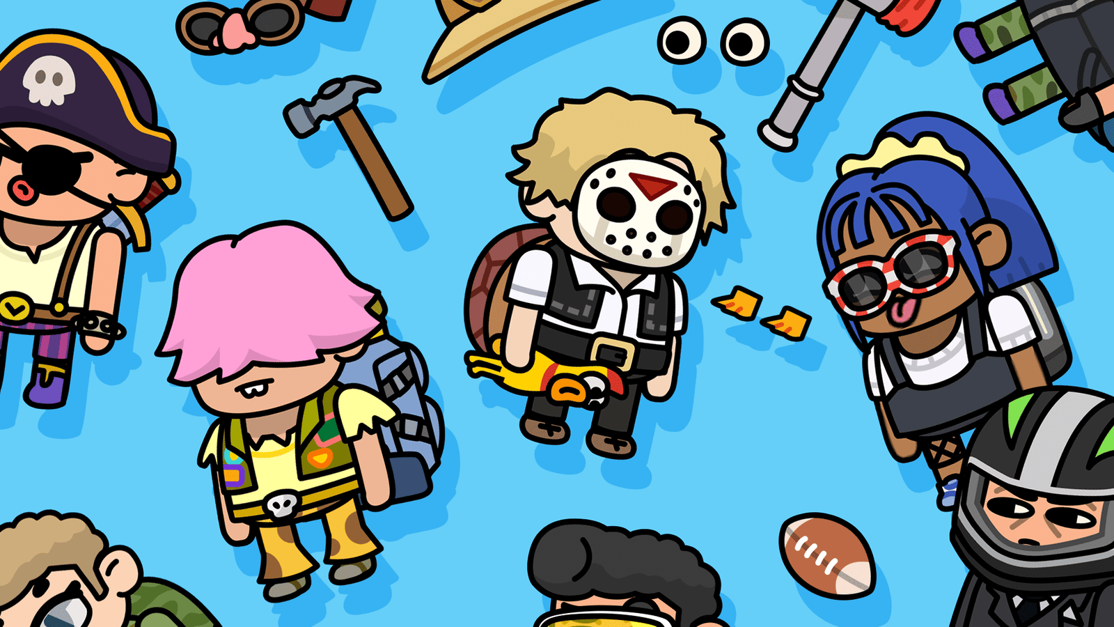 2D art maker casual character illustration showing a colorful, friendly cartoon character with a casual outfit and playful pose.