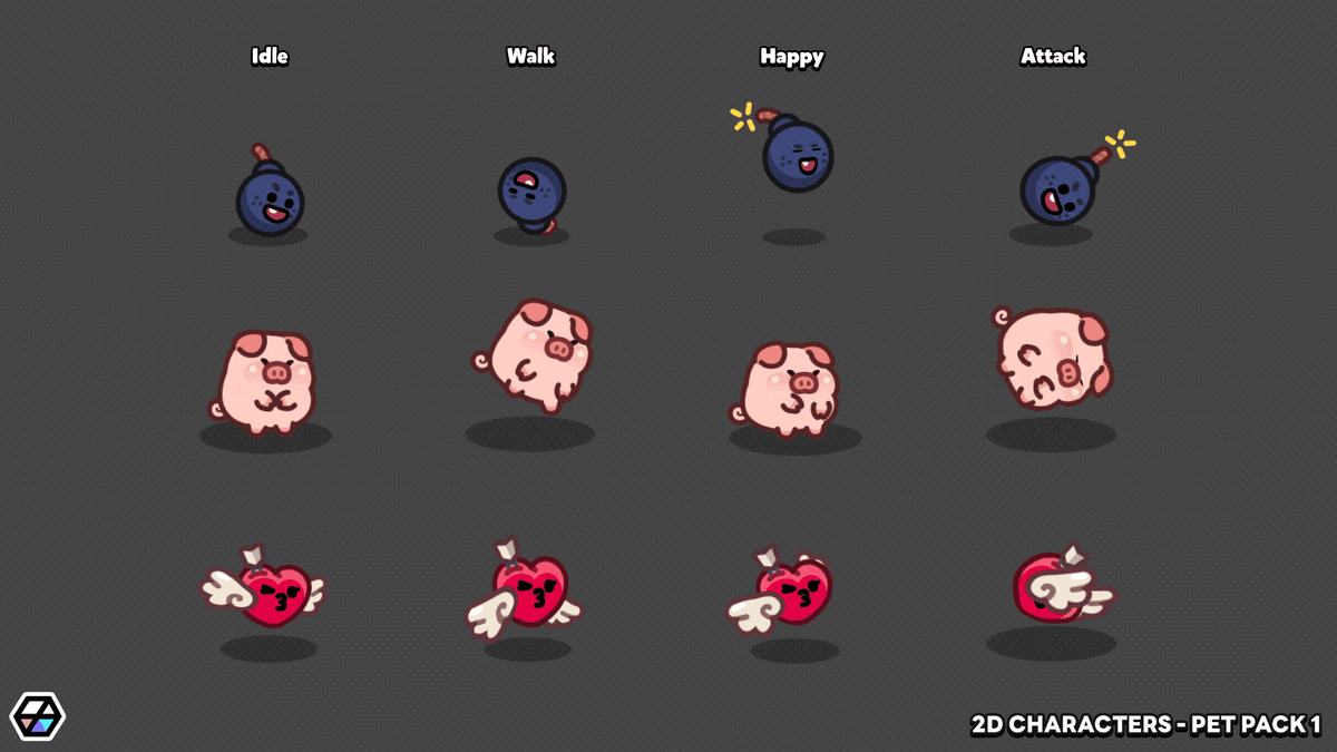 2D Characters - Pet Pack 1